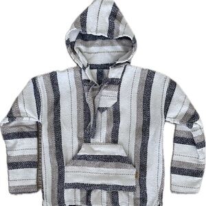 Black and White Striped Baja Sweater